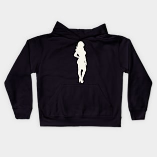 Woman Pop Art White Silhouette Kids Hoodie